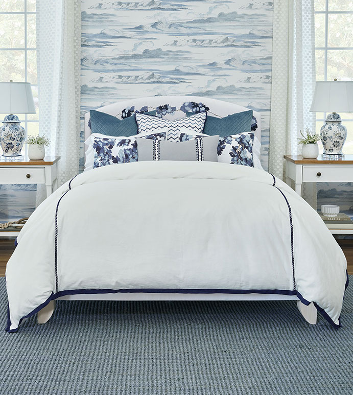 Blue and White Coastal-inspired Bedroom